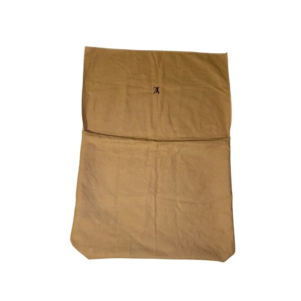 Louis Vuitton Tan Flannel Dust Bag LV Logo 17.5x14 Medium to Large Storage